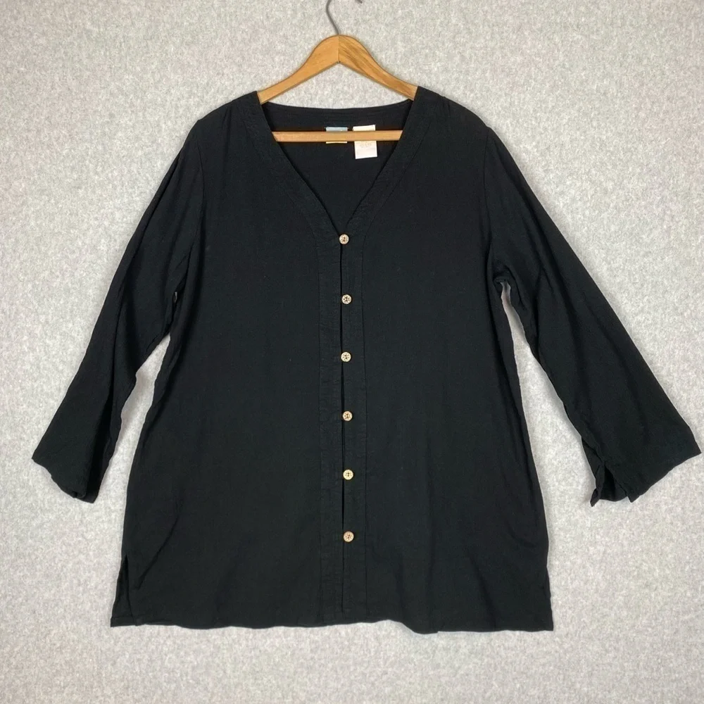 Le Cove Womens Cover Up Black Size L